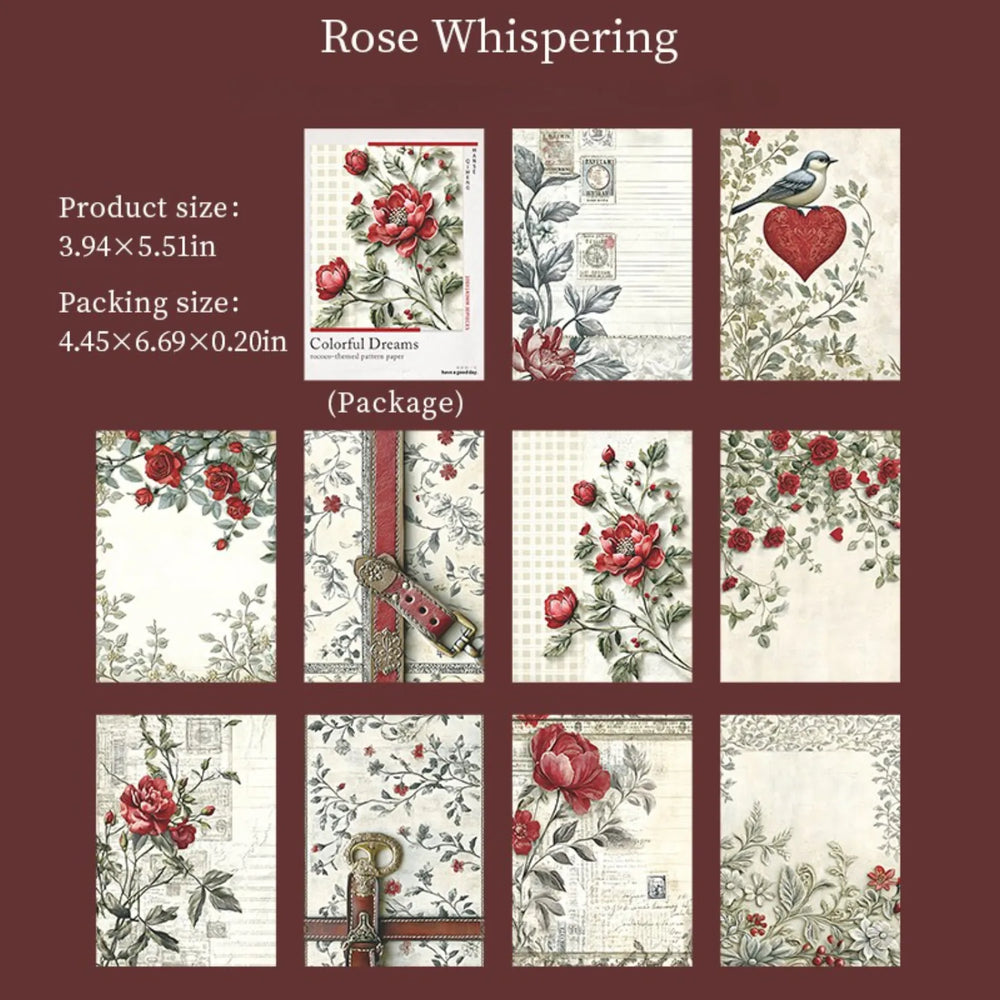Vintage Floral Pattern Scrapbooking Paper | Background Journaling Ephemera