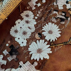 Vintage Floral Puzzle PET Washi Tape | Botanical Ephemera Journaling Tape