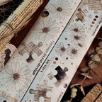Vintage Floral Puzzle PET Washi Tape | Botanical Ephemera Journaling Tape