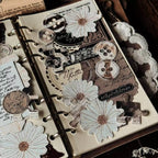 Vintage Floral Puzzle PET Washi Tape | Botanical Ephemera Journaling Tape