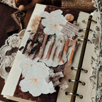 Vintage Floral Puzzle PET Washi Tape | Botanical Ephemera Journaling Tape