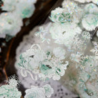 Vintage Floral & Snowflake Die-Cut PET Tape – Icy Mint