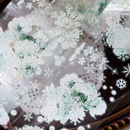 Vintage Floral & Snowflake Die-Cut PET Tape – Icy Mint