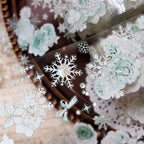 Vintage Floral & Snowflake Die-Cut PET Tape – Icy Mint