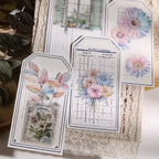 Vintage Floral Vellum Stickers | Soft Pastel Bouquet