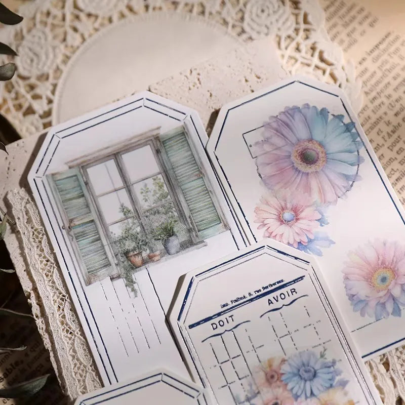 Vintage Floral Vellum Stickers | Soft Pastel Bouquet