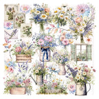 Vintage Floral Vellum Stickers | Soft Pastel Bouquet