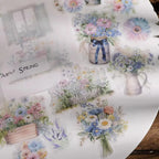 Vintage Floral Vellum Stickers | Soft Pastel Bouquet