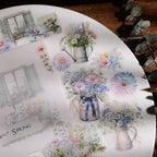 Vintage Floral Vellum Stickers | Soft Pastel Bouquet