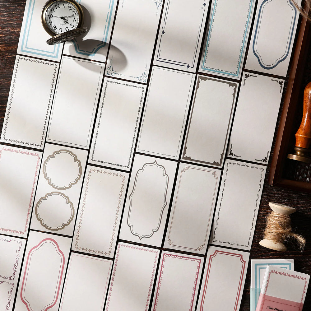Vintage Frame Memo Stickers – Kraft Paper Notes