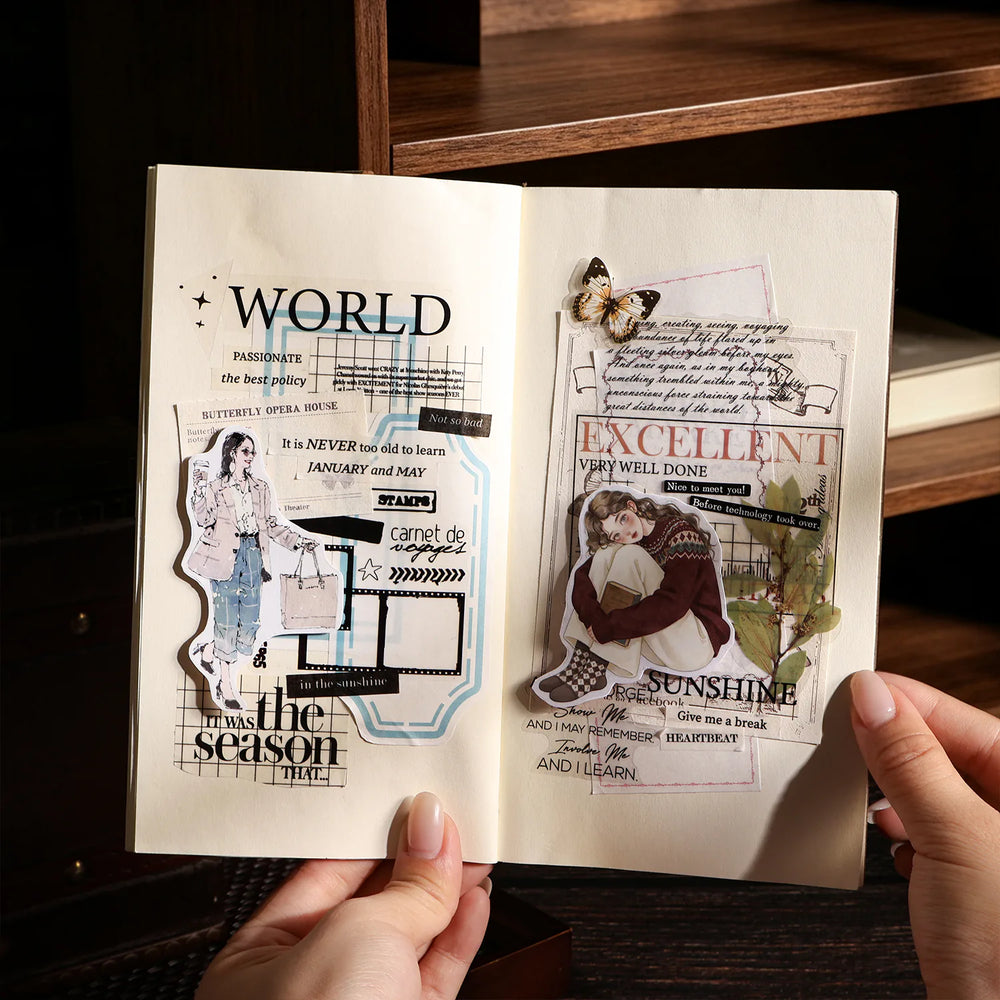Vintage Frame Memo Stickers – Kraft Paper Notes
