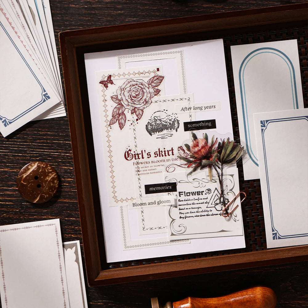 Vintage Frame Memo Stickers – Kraft Paper Notes