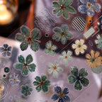 Vintage Green Floral Washi Tape PET Tape for Journaling