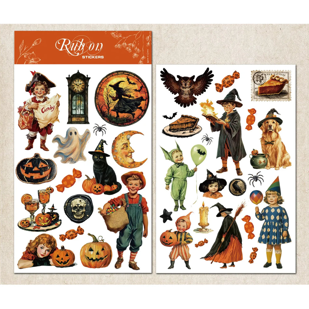 Vintage Halloween Rub-On Transfer-Sticker für Scrapbooking und DIY-Bastelarbeiten