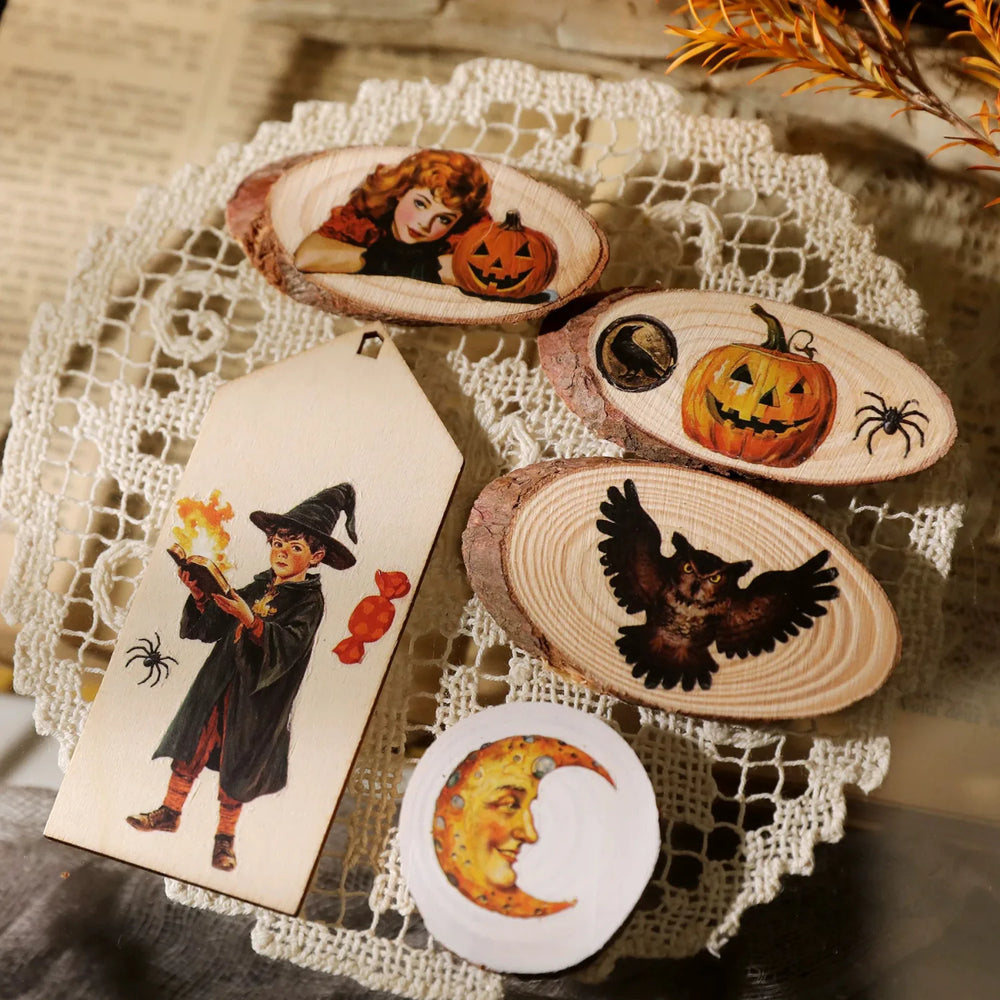 Vintage Halloween Rub-On Transfer-Sticker für Scrapbooking und DIY-Bastelarbeiten