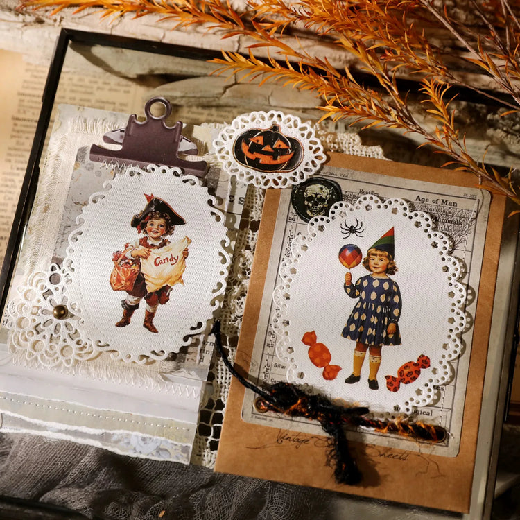 Vintage Halloween Rub-On Transfer Stickers for Scrapbooking DIY Crafts