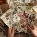 Ensemble de papiers vintage pour scrapbooking | Papiers de scrapbooking nature avec fruits et forêt
