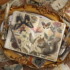 Ensemble de papiers vintage pour scrapbooking | Papiers de scrapbooking nature avec fruits et forêt