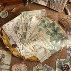 Ensemble de papiers vintage pour scrapbooking | Papiers de scrapbooking nature avec fruits et forêt