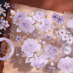 Vintage Lavender Rose Die-Cut Washi PET Tape