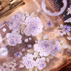 Vintage Lavender Rose Die-Cut Washi PET Tape