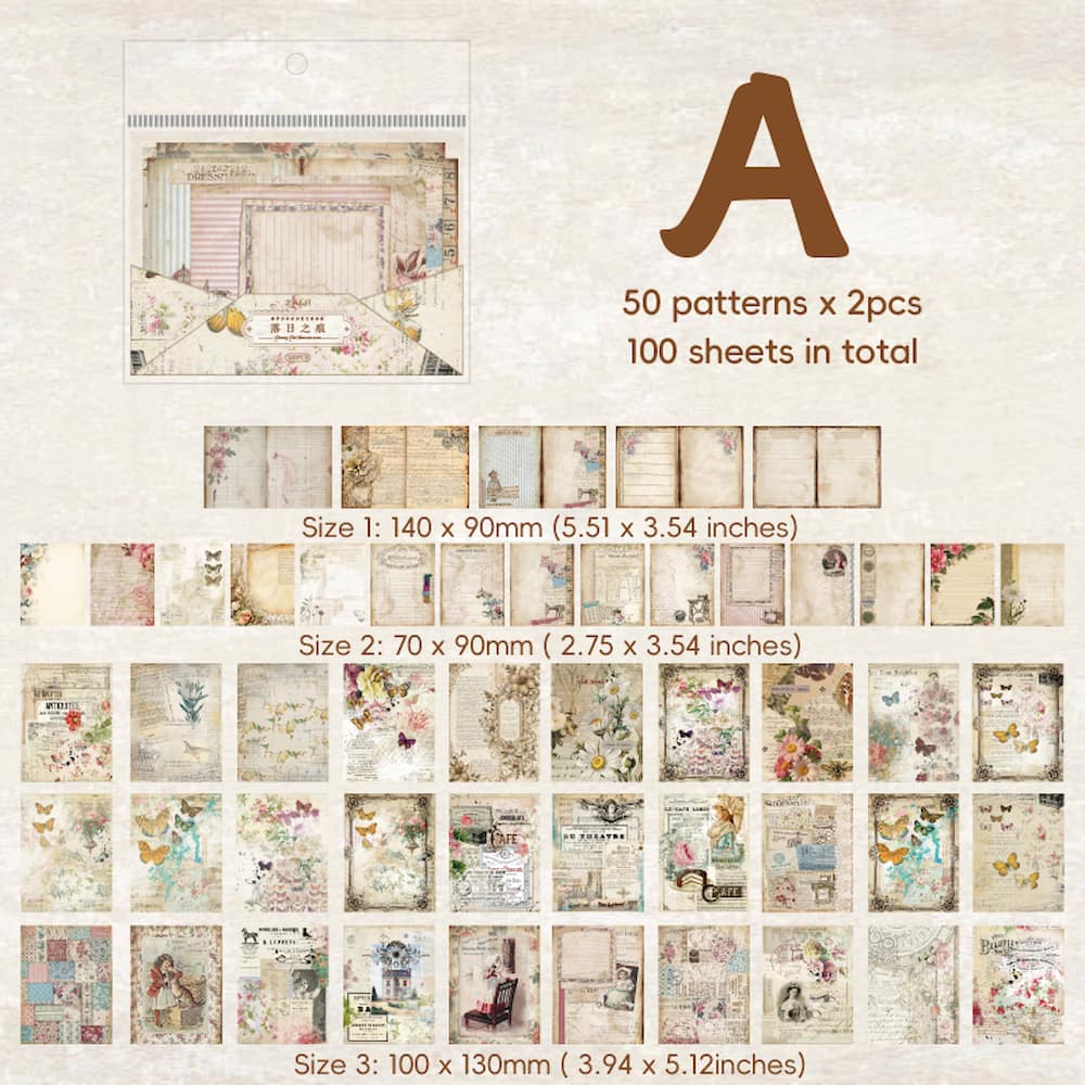 Vintage Letter Paper Decoration Scrapbook Paper Kit