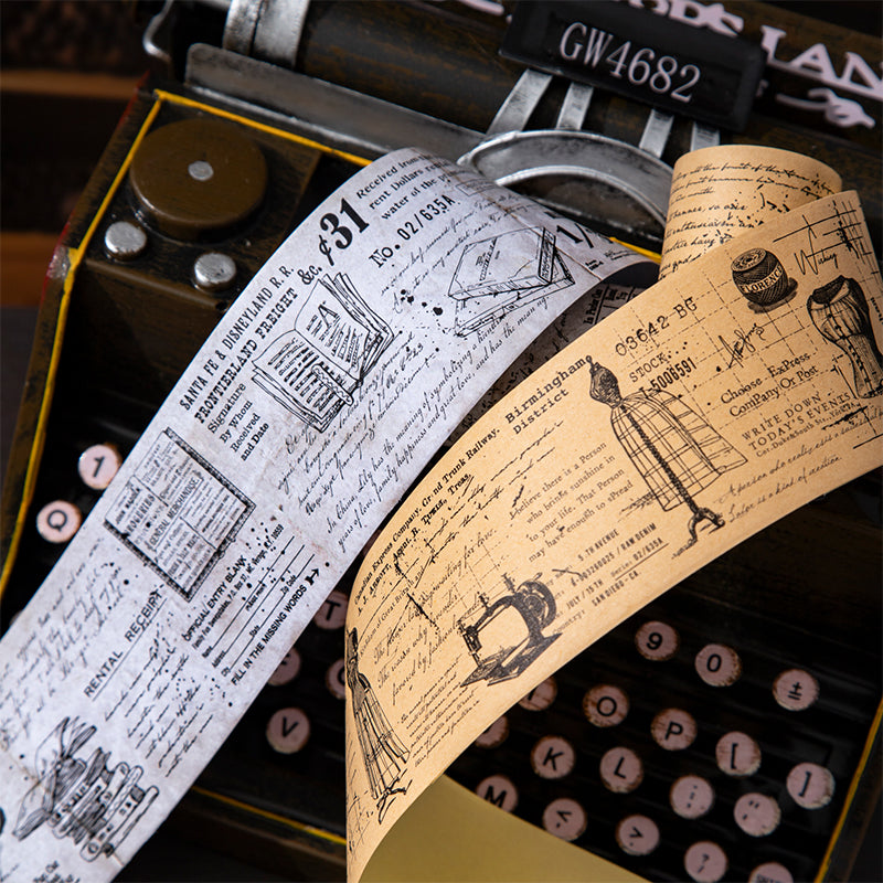 ヴィンテージ マニュスクリプト 紙テープ セット (ジャーナリング・スクラップブッキング用)