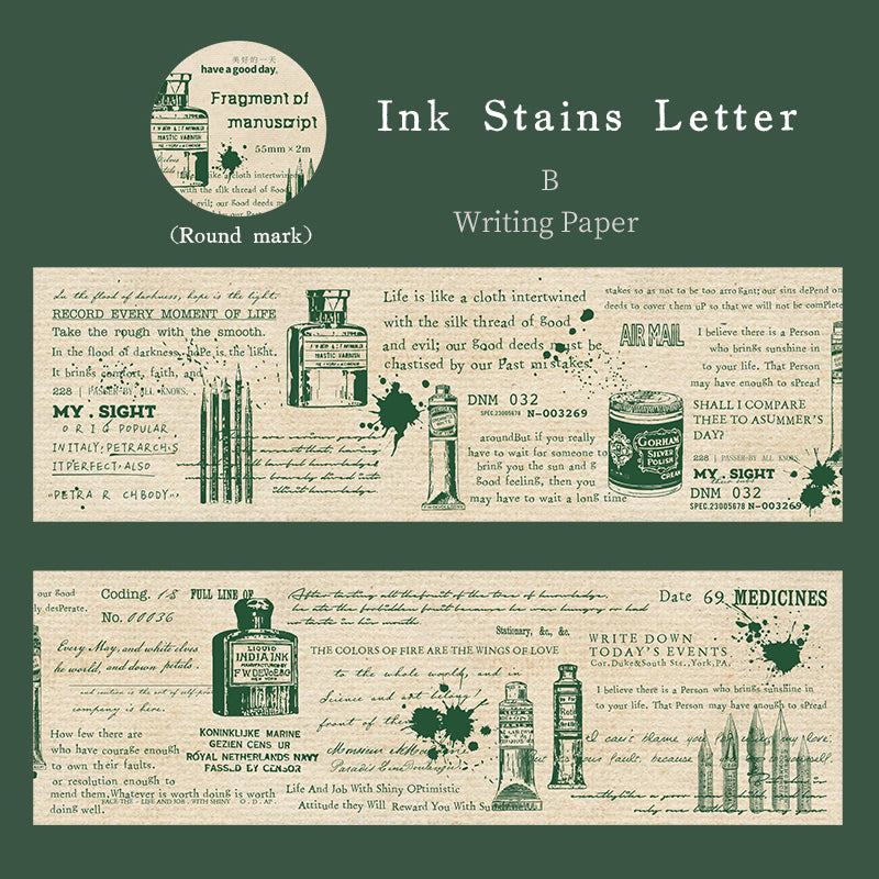 ヴィンテージ マニュスクリプト 紙テープ セット (ジャーナリング・スクラップブッキング用)