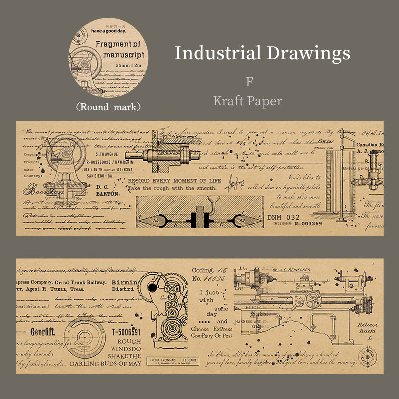 ヴィンテージ マニュスクリプト 紙テープ セット (ジャーナリング・スクラップブッキング用)