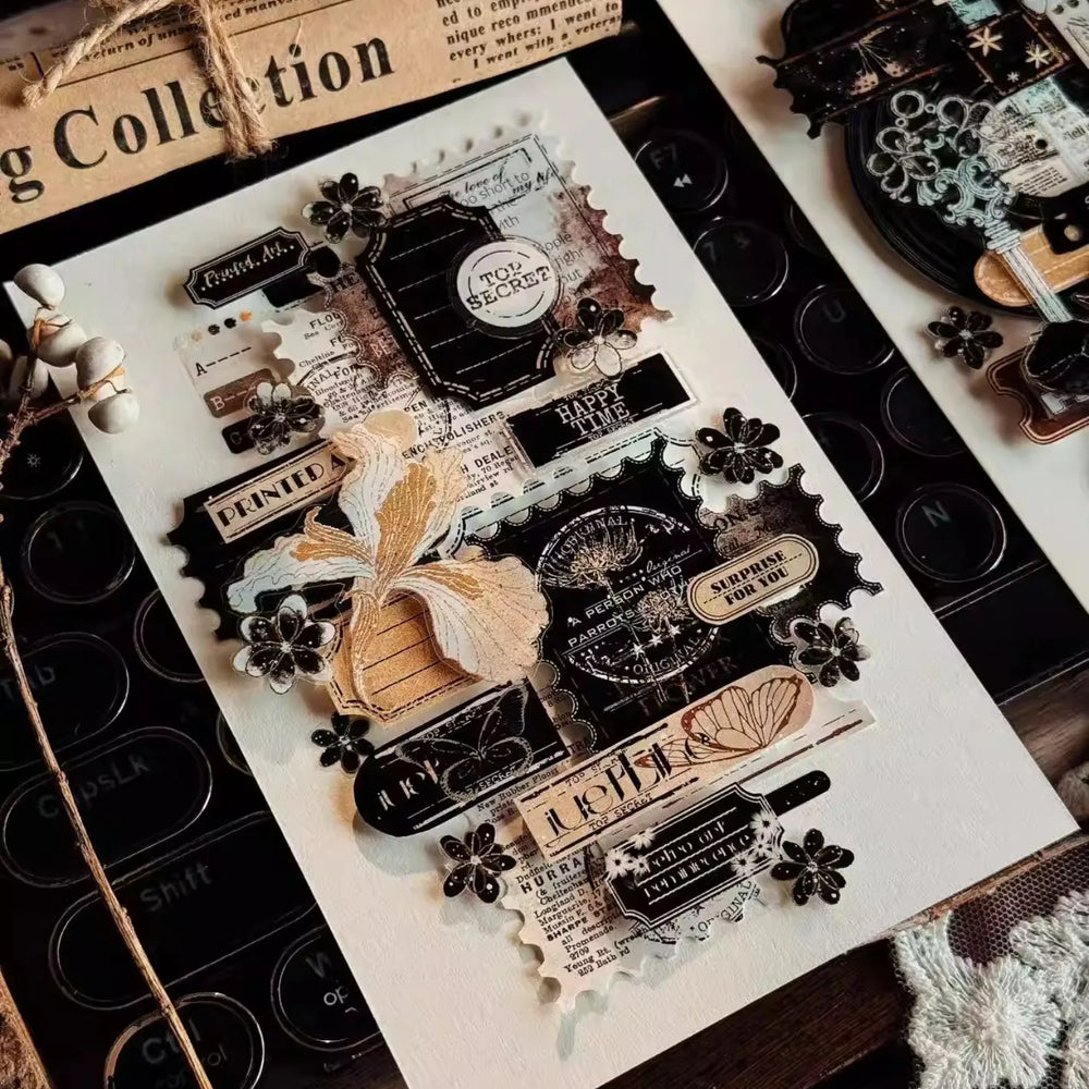 Vintage Memo Rahmen PET-Tape Journaling vorgestanztes Tape