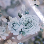 Vintage Mint Blumen Washi & PET Tape | Gestanztes Muschelfolien-Journaling-Tape