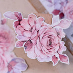 Vintage Mint Blumen Washi & PET Tape | Gestanztes Muschelfolien-Journaling-Tape