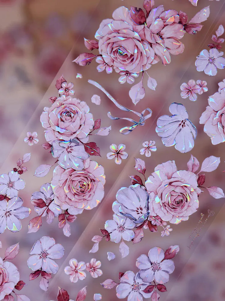 Vintage Mint Floral Washi & PET Tape