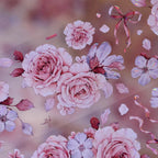 Vintage Mint Blumen Washi & PET Tape | Gestanztes Muschelfolien-Journaling-Tape