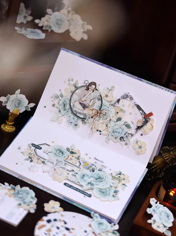 Vintage Mint Floral Washi & PET Tape