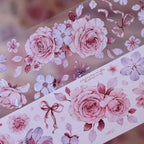 Vintage Mint Blumen Washi & PET Tape | Gestanztes Muschelfolien-Journaling-Tape