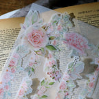 Autocollants en vélin motif roses roses vintage pour journal intime