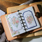 Autocollants en vélin motif roses roses vintage pour journal intime