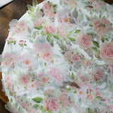 Vintage Pink Rose Vellum Stickers for Journaling