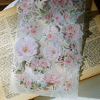 Autocollants en vélin motif roses roses vintage pour journal intime