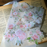 Autocollants en vélin motif roses roses vintage pour journal intime