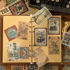 Autocollants de timbres-poste vintage avec plantes et fleurs