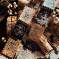 Vintage Postage Stamp Die-Cut PET Washi Tape | Retro Journaling Decorative Tape