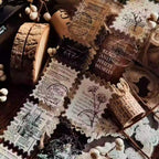Vintage Postage Stamp Die-Cut PET Washi Tape | Retro Journaling Decorative Tape