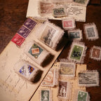 Vintage-Briefmarken-Rub-On-Sticker