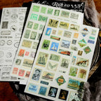 Vintage-Briefmarken-Rub-On-Sticker