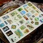 Vintage-Briefmarken-Rub-On-Sticker