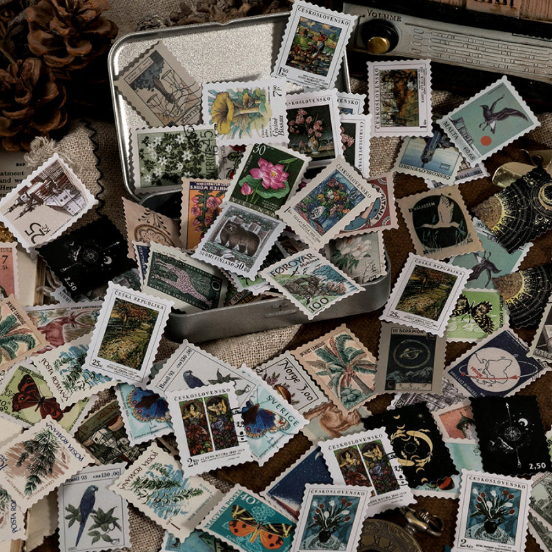 Autocollants de timbres-poste vintage