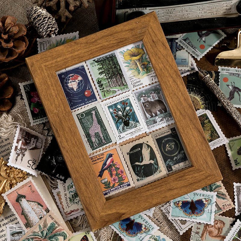 Autocollants de timbres-poste vintage