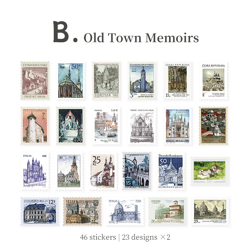 Vintage Postage Stamp style Stickers